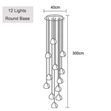 Peach Shape Multi Head Crystal LED Ceiling Chandeliers - Hans Lumiere