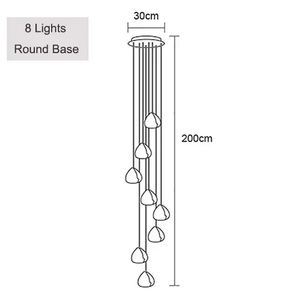Peach Shape Multi Head Crystal LED Ceiling Chandeliers - Hans Lumiere