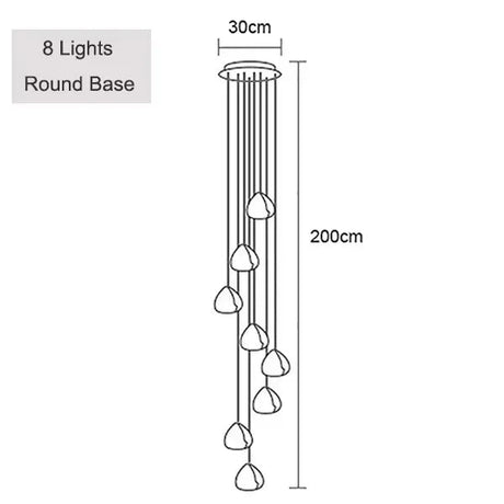 Peach Shape Multi Head Crystal LED Ceiling Chandeliers - Hans Lumiere