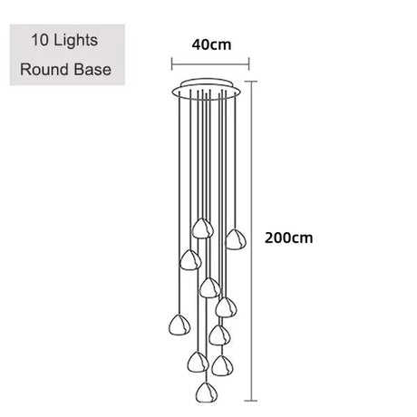 Peach Shape Multi Head Crystal LED Ceiling Chandeliers - Hans Lumiere