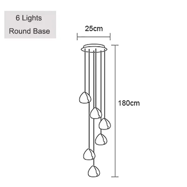 Peach Shape Multi Head Crystal LED Ceiling Chandeliers - Hans Lumiere