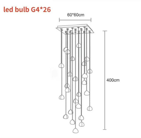 Peach Shape Multi Head Crystal LED Ceiling Chandeliers - Hans Lumiere