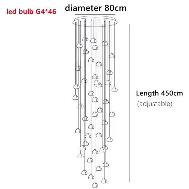 Peach Shape Multi Head Crystal LED Ceiling Chandeliers - Hans Lumiere