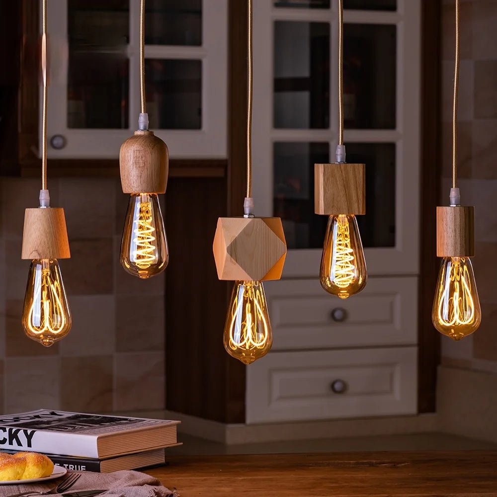 Personality Loft Lights 1PCS Wooden Pendant Light - Hans Lumiere