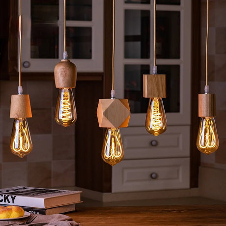 Personality Loft Lights 1PCS Wooden Pendant Light - Hans Lumiere