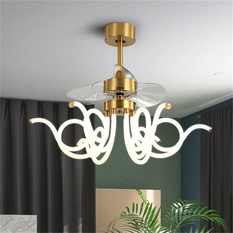 Postmodern Ceiling Fan LED Light With Remote Control - Hans Lumiere