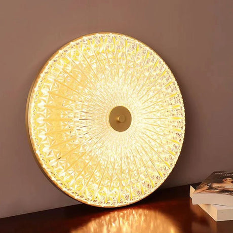 Postmodern Round Brass Copper Acrylic Shade Ceiling Lamp - Hans Lumiere