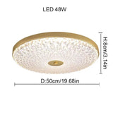 Postmodern Round Brass Copper Acrylic Shade Ceiling Lamp - Hans Lumiere