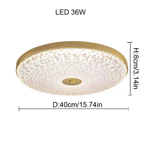 Postmodern Round Brass Copper Acrylic Shade Ceiling Lamp - Hans Lumiere