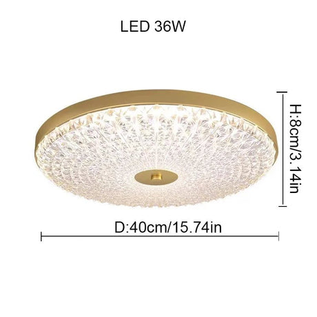 Postmodern Round Brass Copper Acrylic Shade Ceiling Lamp - Hans Lumiere