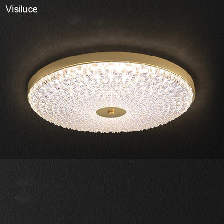 Postmodern Round Brass Copper Acrylic Shade Ceiling Lamp - Hans Lumiere
