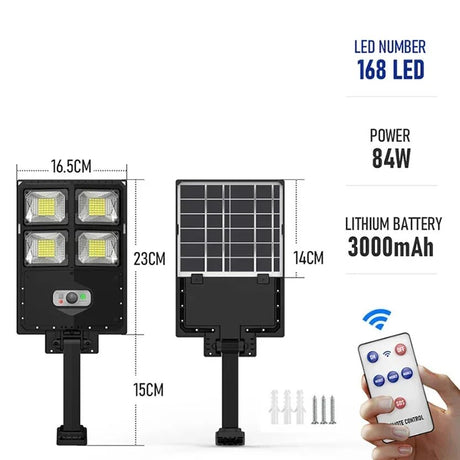 Powerful Solar Outdoor 504 LED Street Lamp With Motion Sensor - Hans Lumiere