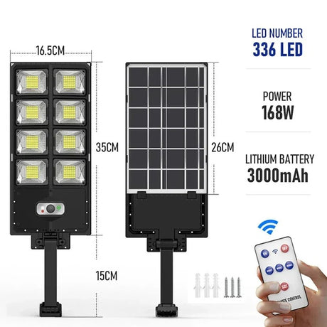 Powerful Solar Outdoor 504 LED Street Lamp With Motion Sensor - Hans Lumiere