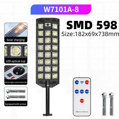 Powerful Super Bright Outdoor Solar LED Street Lamp With Motion Sensor - Hans Lumiere