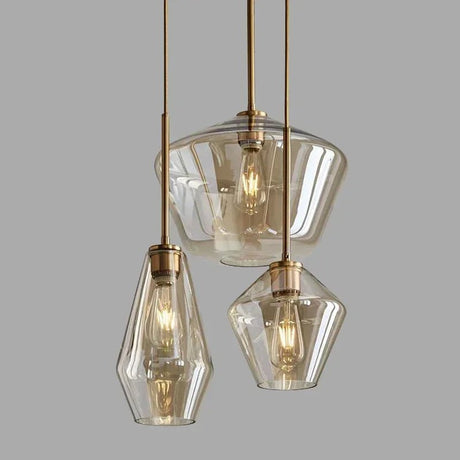 Premium Transparent Amber Glass Chandelier - Hans Lumiere