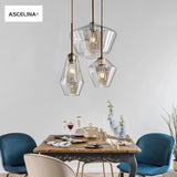 Premium Transparent Amber Glass Chandelier - Hans Lumiere