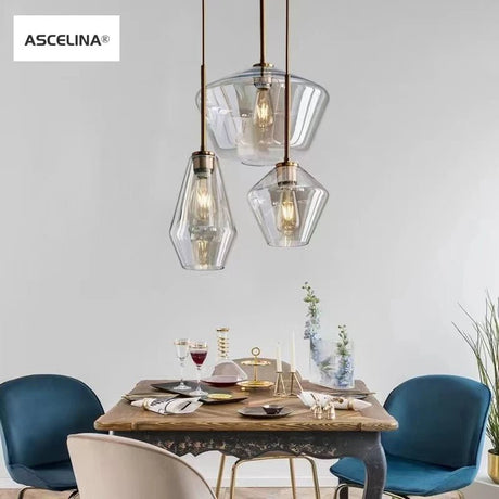 Premium Transparent Amber Glass Chandelier - Hans Lumiere