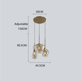 Premium Transparent Amber Glass Chandelier - Hans Lumiere
