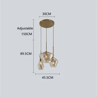 Premium Transparent Amber Glass Chandelier - Hans Lumiere
