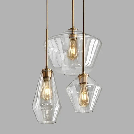 Premium Transparent Amber Glass Chandelier - Hans Lumiere