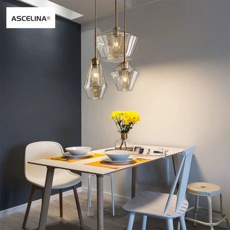 Premium Transparent Amber Glass Chandelier - Hans Lumiere