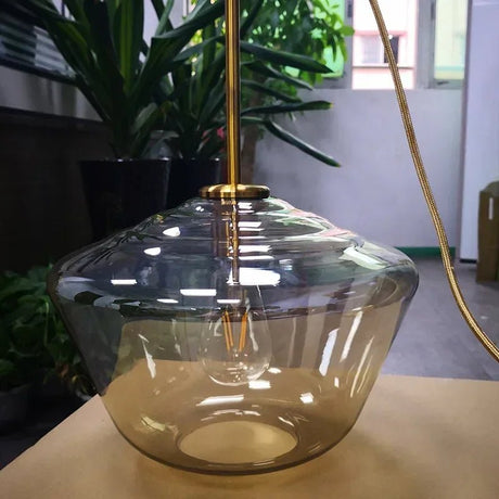 Premium Transparent Amber Glass Chandelier - Hans Lumiere