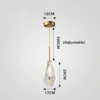 Premium Transparent Amber Glass Chandelier - Hans Lumiere