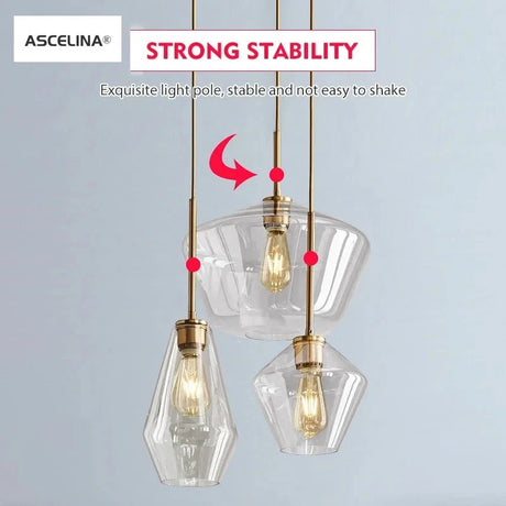 Premium Transparent Amber Glass Chandelier - Hans Lumiere