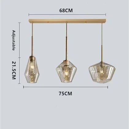 Premium Transparent Amber Glass Chandelier - Hans Lumiere