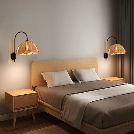 Rattan Korean Style Weaving Wall Lamp - Hans Lumiere