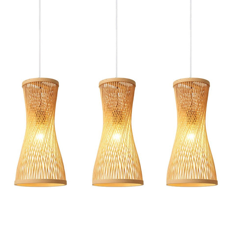 Rattan Woven Japanese Bamboo Hanging Light - Hans Lumiere