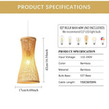 Rattan Woven Japanese Bamboo Hanging Light - Hans Lumiere