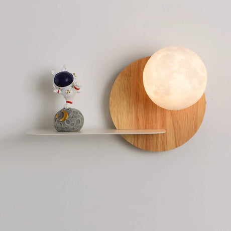 Real Wood Moon LED Wall Lamp - Hans Lumiere