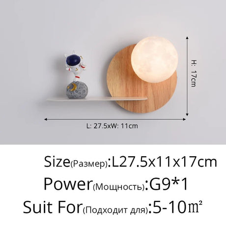 Real Wood Moon LED Wall Lamp - Hans Lumiere