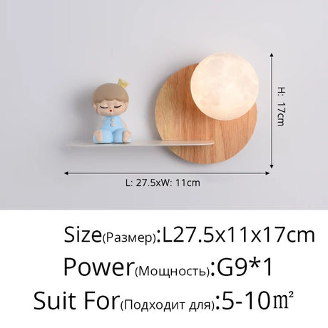 Real Wood Moon LED Wall Lamp - Hans Lumiere