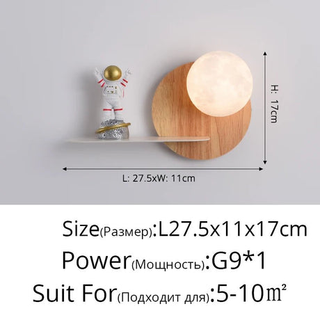 Real Wood Moon LED Wall Lamp - Hans Lumiere