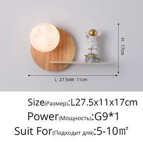 Real Wood Moon LED Wall Lamp - Hans Lumiere