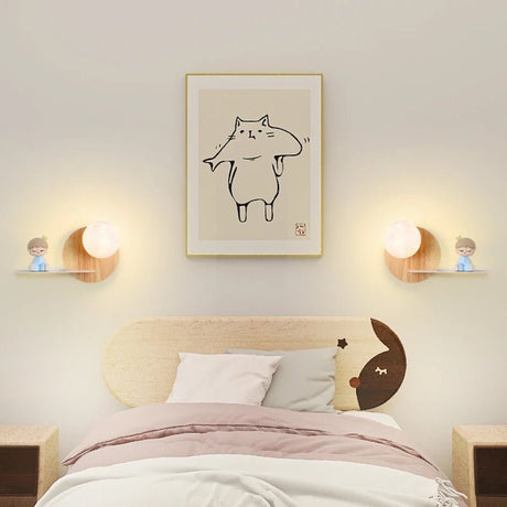 Real Wood Moon LED Wall Lamp - Hans Lumiere