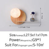 Real Wood Moon LED Wall Lamp - Hans Lumiere