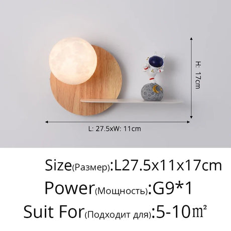 Real Wood Moon LED Wall Lamp - Hans Lumiere