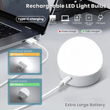 Rechargeable LED Light Bulb E27 with Remote, 2200mAh, 3 Color Temperatures, Dimmable & Timer - Hans Lumiere