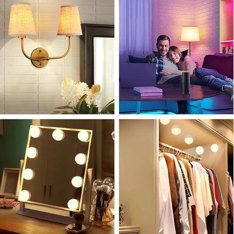 Rechargeable LED Light Bulbs with Remote, Dimmable, 3 Color Temperatures, E12 E26 - Hans Lumiere