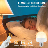 Rechargeable LED Light Bulbs with Remote, Dimmable, 3 Color Temperatures, E12 E26 - Hans Lumiere