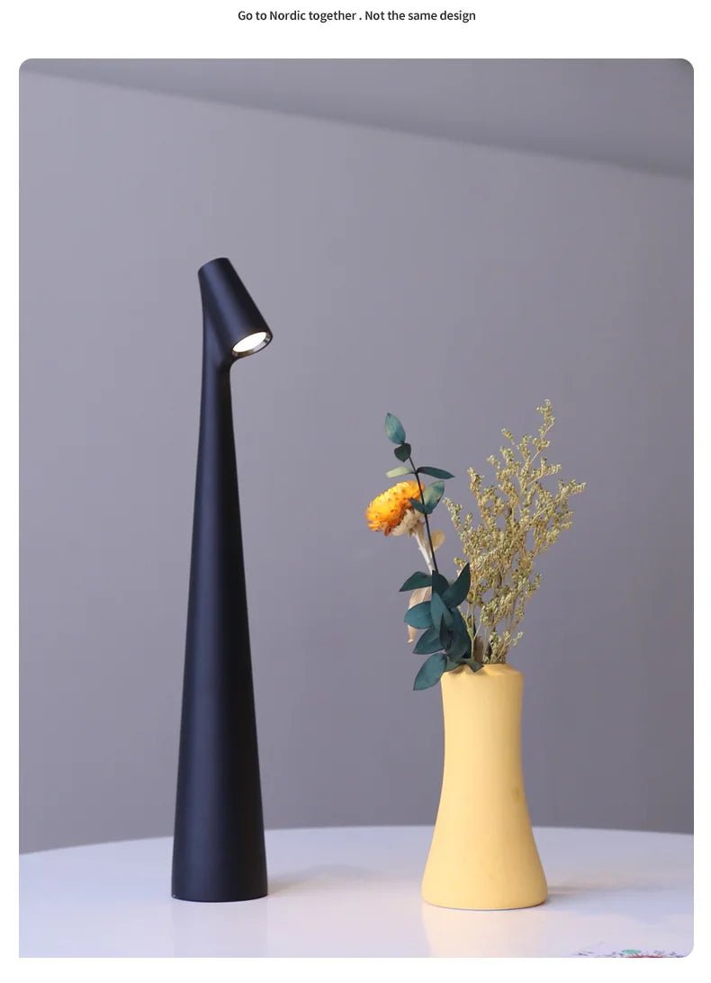 Rechargeable LED Table Lamp with Touch Dimming, Cordless Minimalist Bedside & Desk Lamp - Hans Lumiere