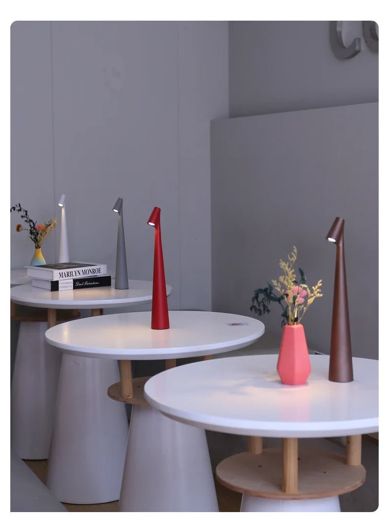 Rechargeable LED Table Lamp with Touch Dimming, Cordless Minimalist Bedside & Desk Lamp - Hans Lumiere