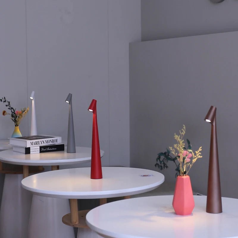 Rechargeable LED Table Lamp with Touch Dimming, Cordless Minimalist Bedside & Desk Lamp - Hans Lumiere