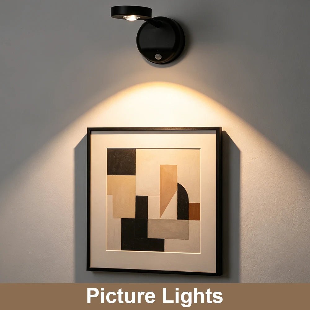 Rechargeable Motion-Sensor LED Picture Light – Wireless Spotlight - Hans Lumiere