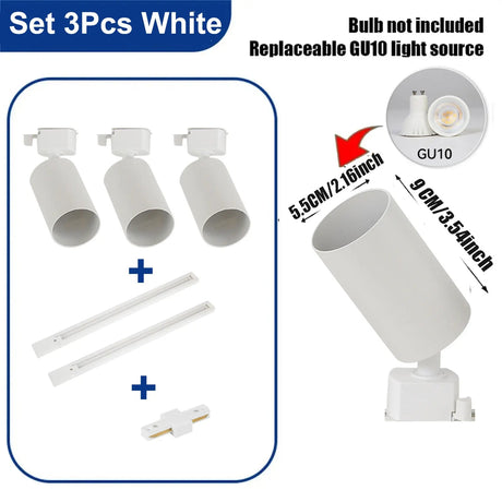 Replaceable GU10 Bulb LED Track Light - Hans Lumiere