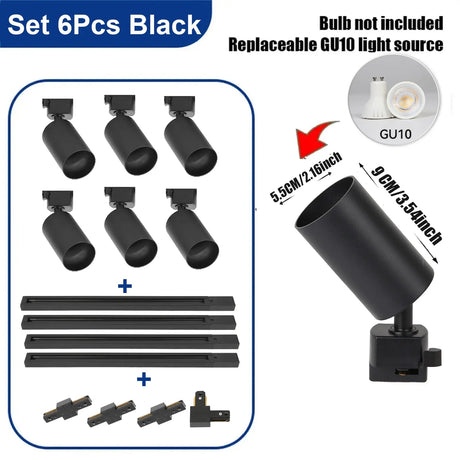 Replaceable GU10 Bulb LED Track Light - Hans Lumiere