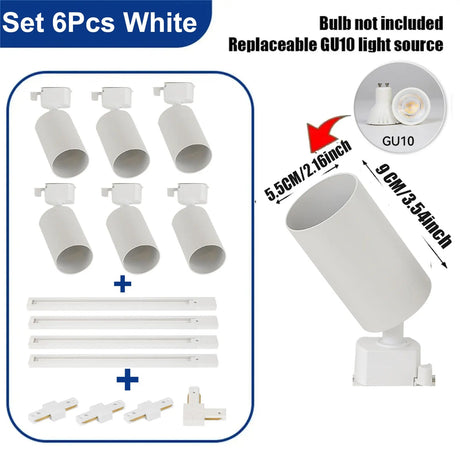 Replaceable GU10 Bulb LED Track Light - Hans Lumiere